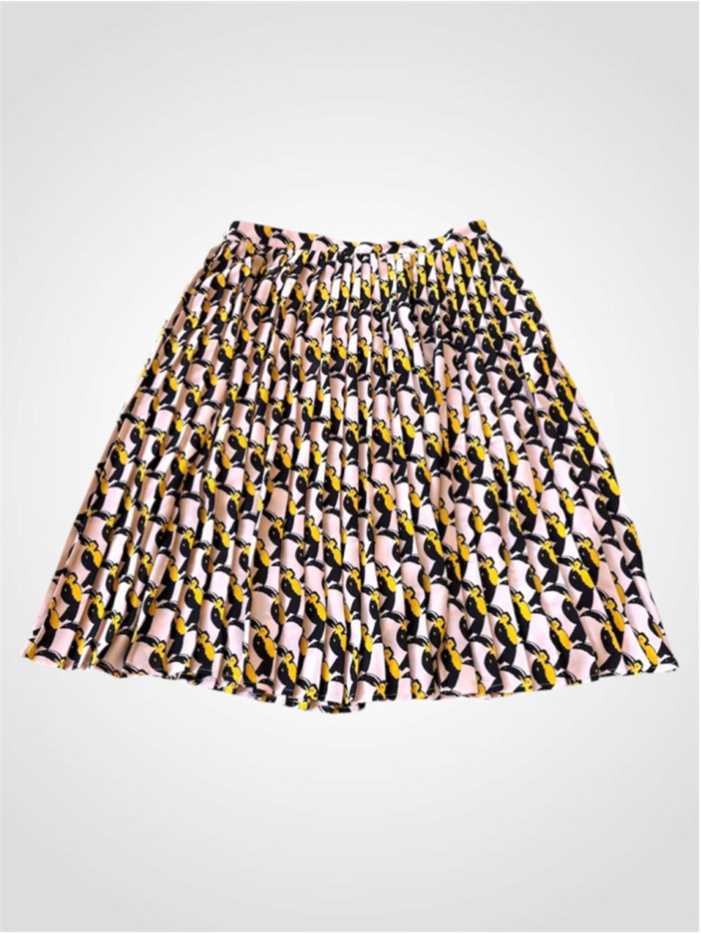 Avec Les Filles Toucan Print Pleated Midi Skirt in Blush Size 14 - Picture 2 of 9